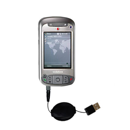 Retractable USB Power Port Ready charger cable designed for the Vodaphone VPA Compact III and uses TipExchange