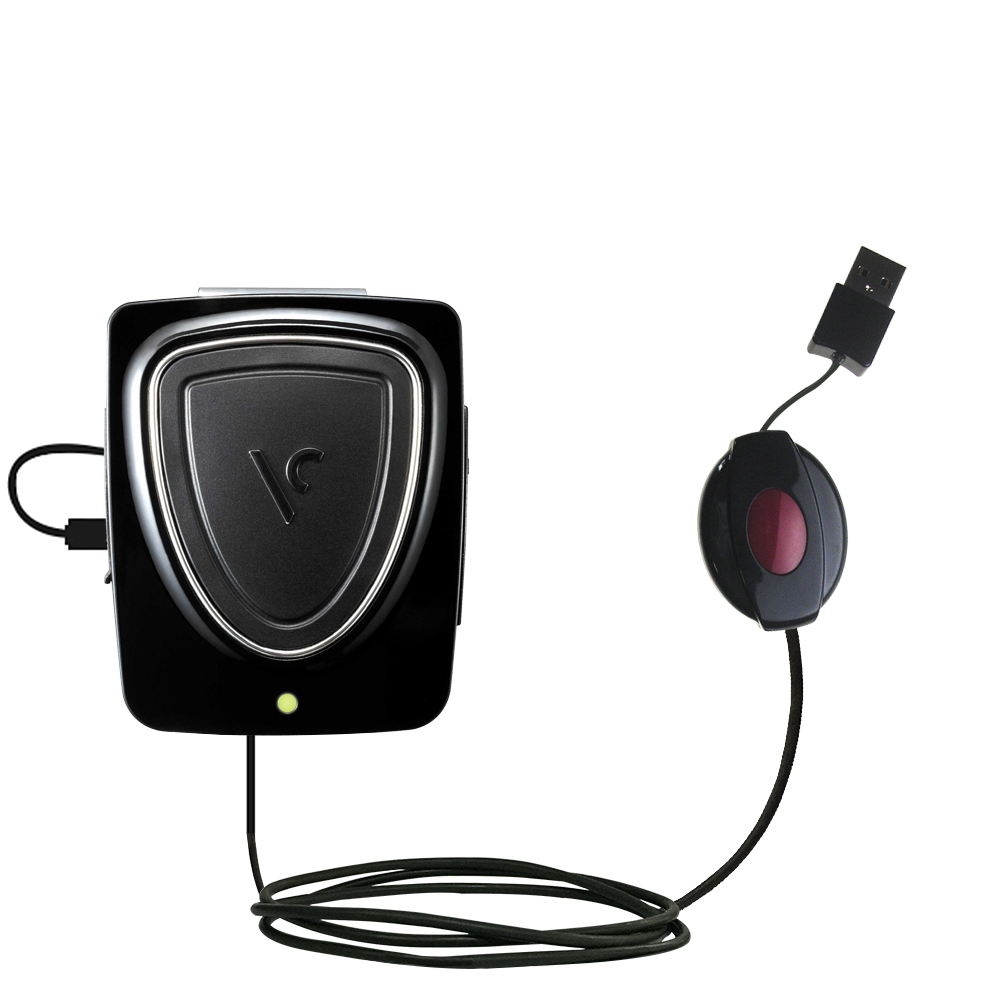 Retractable USB Power Port Ready charger cable designed for the Voice Caddie VC200 and uses TipExchange