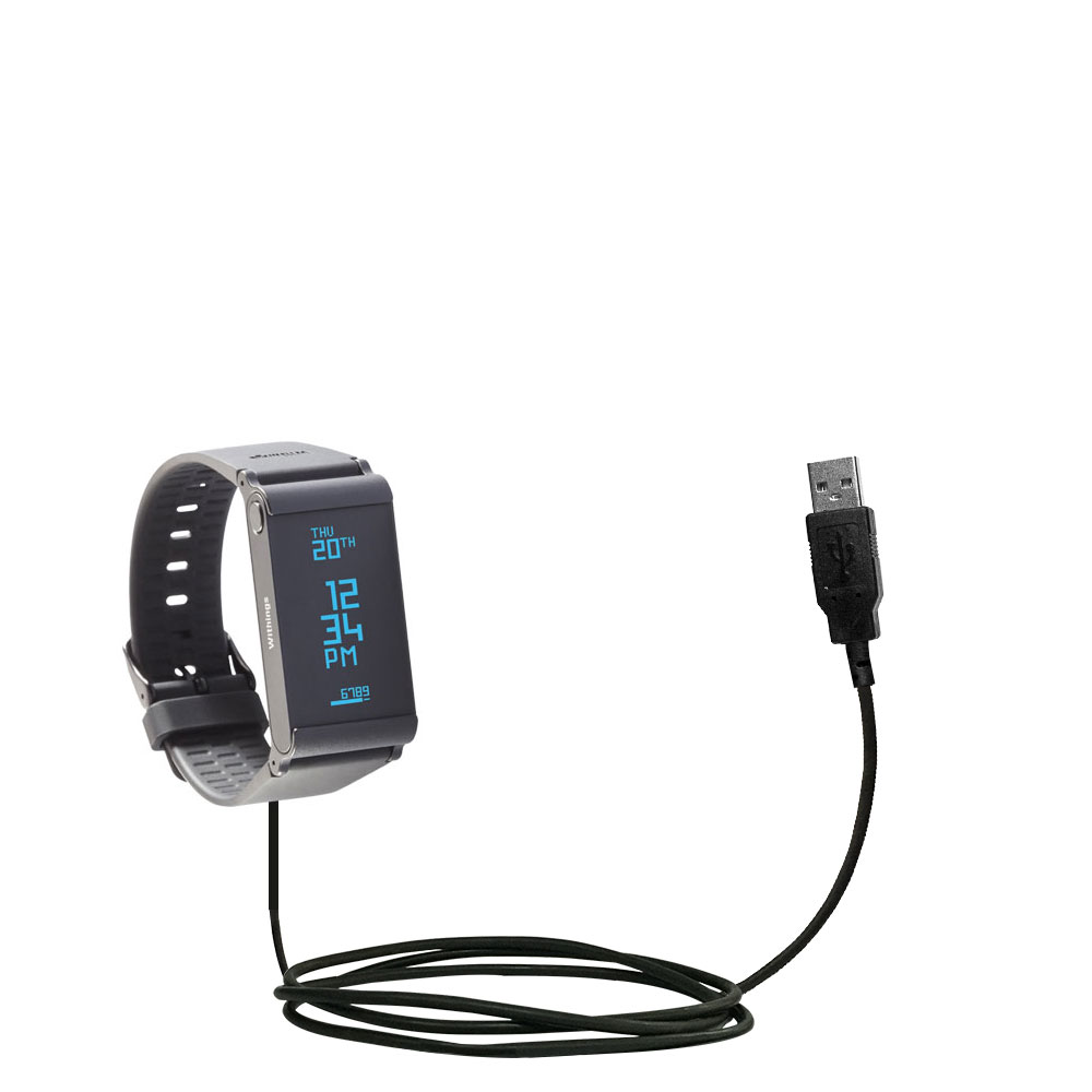 Classic Straight USB Cable suitable for the Withings Pulse O2 with Power Hot Sync and Charge Capabilities - Uses Gomadic TipExchange Technology