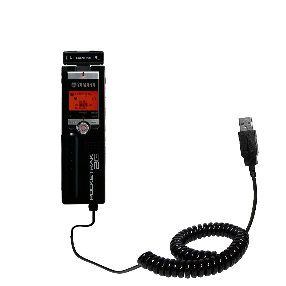 Coiled USB Cable compatible with the Yamaha Pocketrak 2G