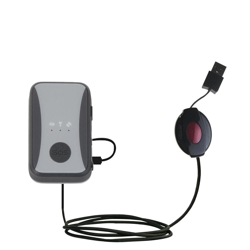 Retractable USB Power Port Ready charger cable designed for the Zoombak eZoom 100 and uses TipExchange