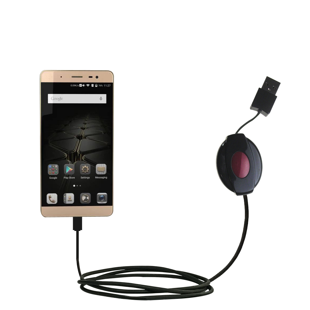 Retractable USB Power Port Ready charger cable designed for the ZTE Axon Max and uses TipExchange