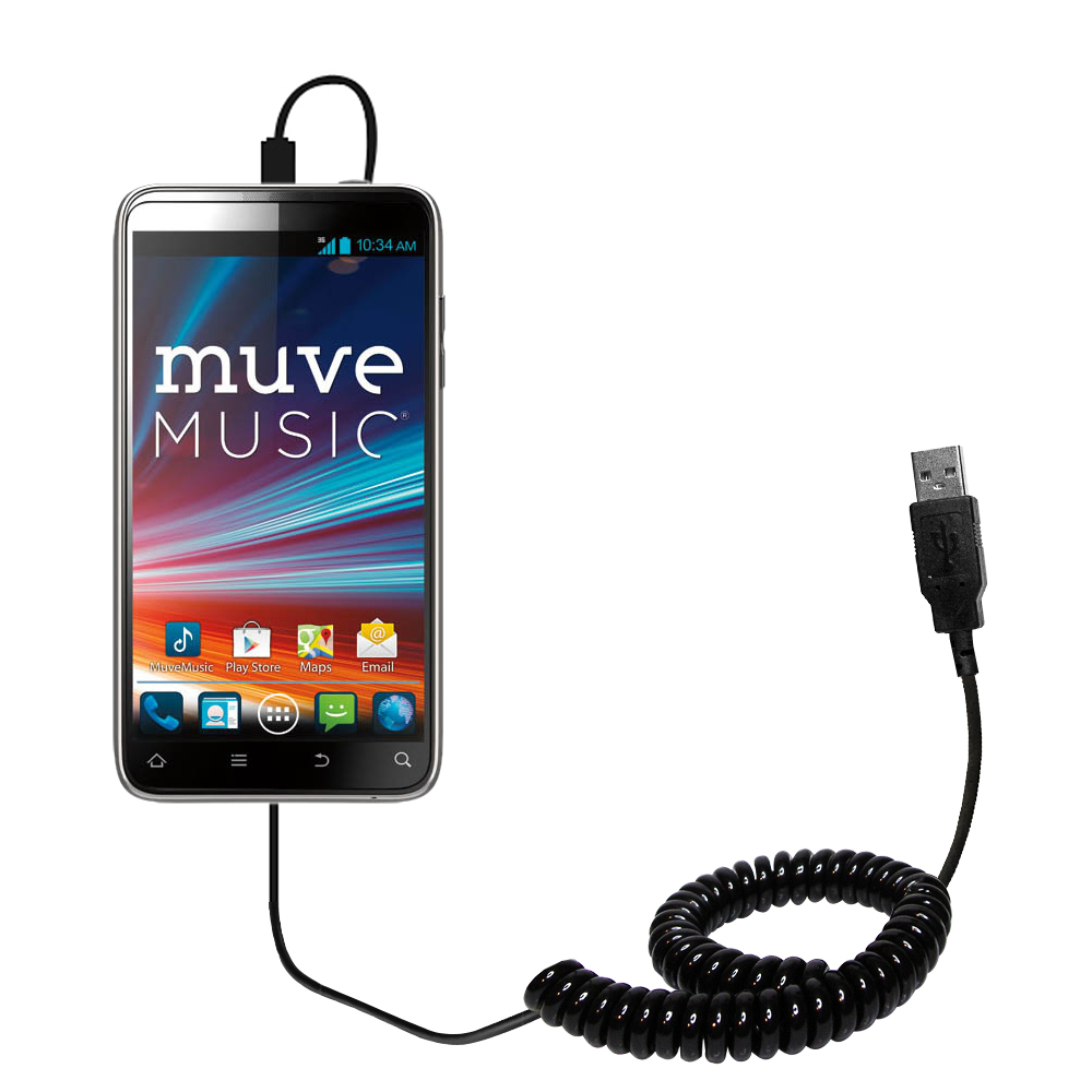 Coiled USB Cable compatible with the ZTE Engage LT