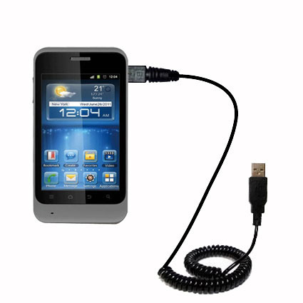 Coiled USB Cable compatible with the ZTE Kis