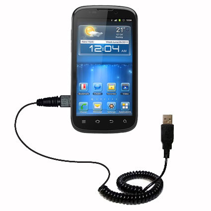 Coiled USB Cable compatible with the ZTE Mimosa X