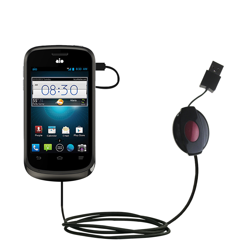 Retractable USB Power Port Ready charger cable designed for the ZTE Prelude and uses TipExchange