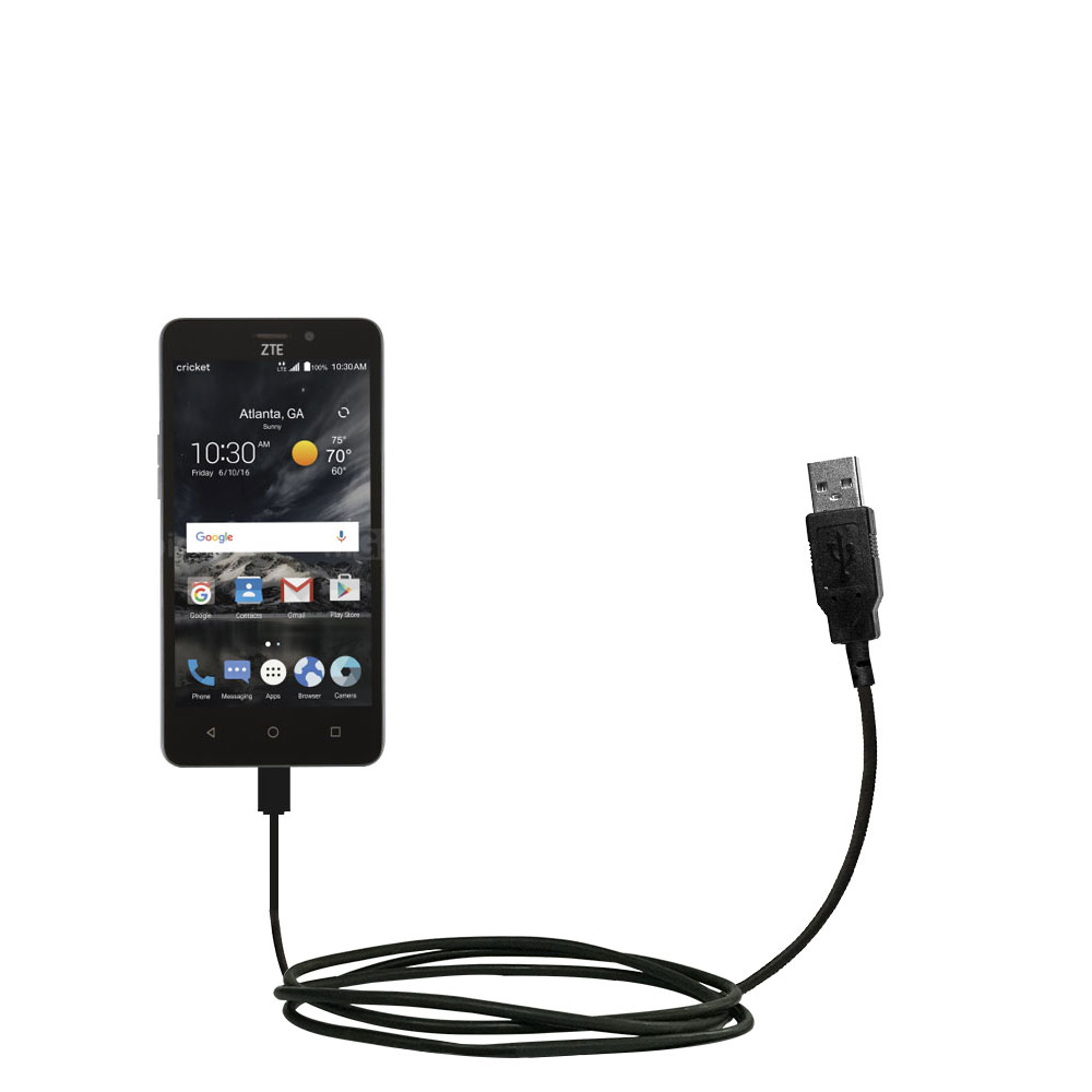 Classic Straight USB Cable suitable for the ZTE Sonata 3 with Power Hot Sync and Charge Capabilities - Uses Gomadic TipExchange Technology