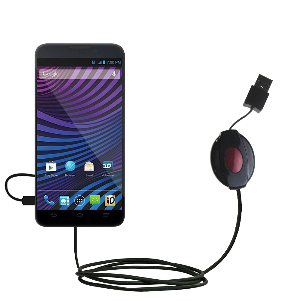 Retractable USB Power Port Ready charger cable designed for the ZTE Vital and uses TipExchange