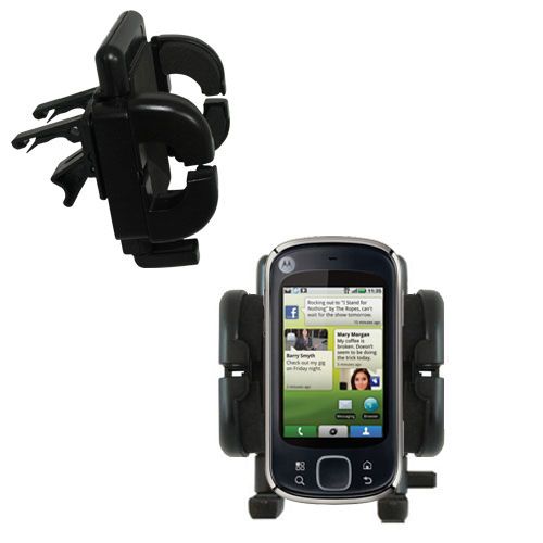Gomadic Air Vent Clip Based Cradle Holder Car / Auto Mount suitable for the Motorola QUENCH - Lifetime Warranty