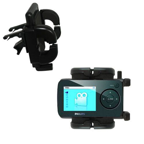 Gomadic Air Vent Clip Based Cradle Holder Car / Auto Mount suitable for the Philips GoGear SA6045/37 - Lifetime Warranty