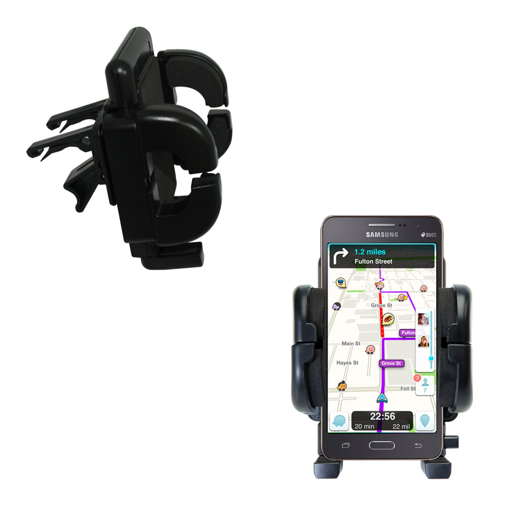 Gomadic Air Vent Clip Based Cradle Holder Car / Auto Mount suitable for the Samsung Galaxy S5 Plus - Lifetime Warranty