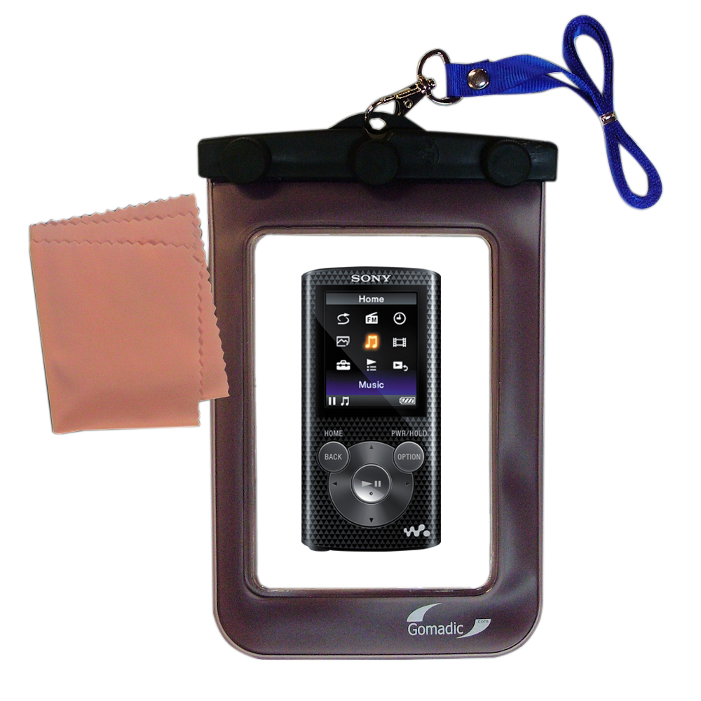 Waterproof Bag compatible with the Sony NWZ-E383 / NWZ-E384 / NWZ-E385 with headphone pass-through