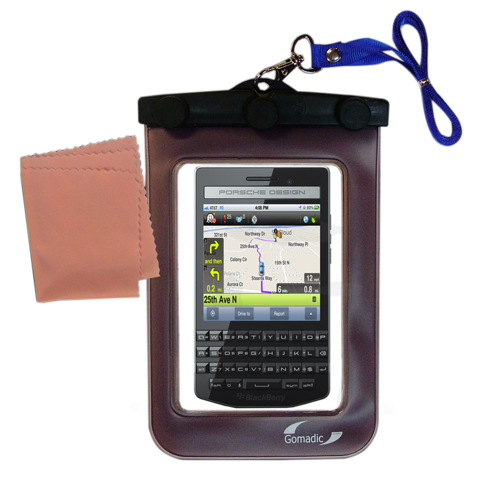 Waterproof Case compatible with the Blackberry Porche Design P9983 to use underwater