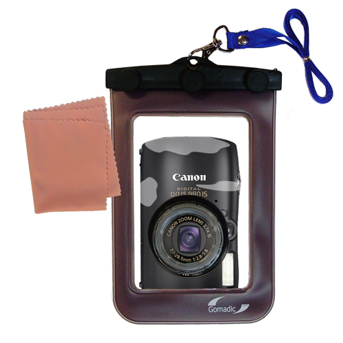 Gomadic Waterproof Camera Protective Bag suitable for the Canon Digital IXUS 980 IS - Unique Floating Design Keeps Camera Clean and Dry