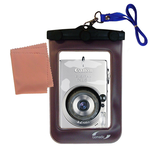Gomadic Waterproof Camera Protective Bag suitable for the Canon Digital IXUS ii - Unique Floating Design Keeps Camera Clean and Dry