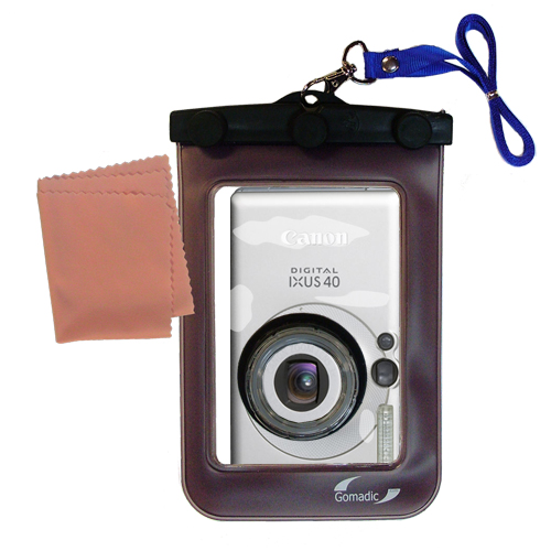 Gomadic Waterproof Camera Protective Bag suitable for the Canon IXY Digital 40 - Unique Floating Design Keeps Camera Clean and Dry