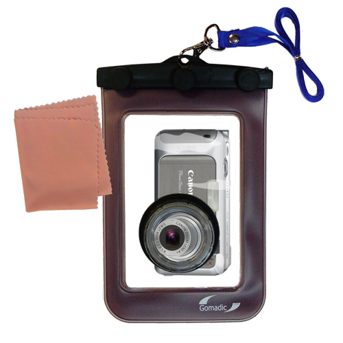 Gomadic Waterproof Camera Protective Bag suitable for the Canon PowerShot A460 - Unique Floating Design Keeps Camera Clean and Dry