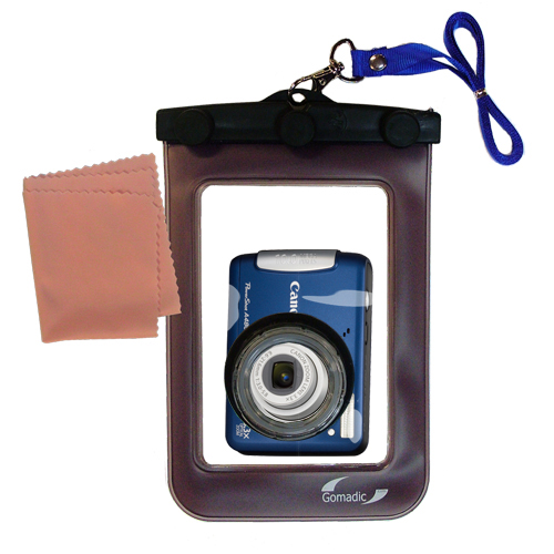 Gomadic Waterproof Camera Protective Bag suitable for the Canon PowerShot A480 - Unique Floating Design Keeps Camera Clean and Dry