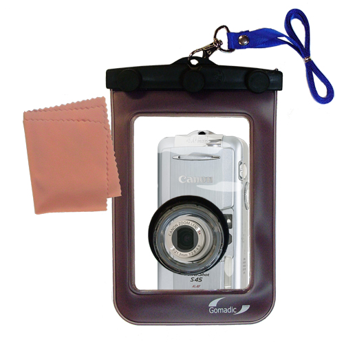 Gomadic Waterproof Camera Protective Bag suitable for the Canon Powershot S45 - Unique Floating Design Keeps Camera Clean and Dry