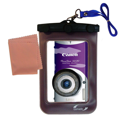 Gomadic Waterproof Camera Protective Bag suitable for the Canon Powershot SD30 - Unique Floating Design Keeps Camera Clean and Dry