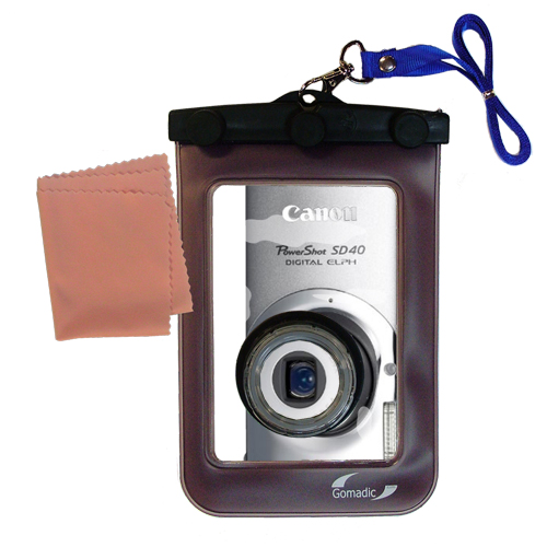 Gomadic Waterproof Camera Protective Bag suitable for the Canon Powershot SD40  - Unique Floating Design Keeps Camera Clean and Dry