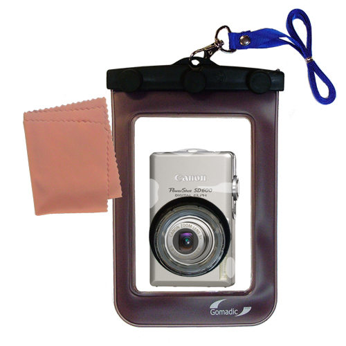 Gomadic Waterproof Camera Protective Bag suitable for the Canon Powershot SD600 - Unique Floating Design Keeps Camera Clean and Dry
