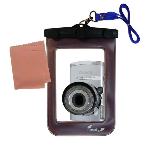 Gomadic Waterproof Camera Protective Bag suitable for the Canon Powershot SD850 IS - Unique Floating Design Keeps Camera Clean and Dry