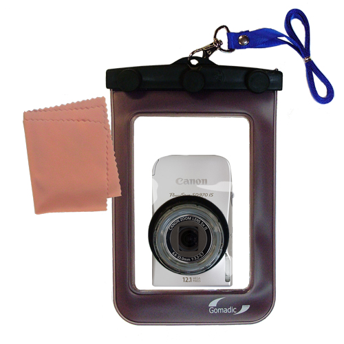 Gomadic Waterproof Camera Protective Bag suitable for the Canon Powershot SD970 IS - Unique Floating Design Keeps Camera Clean and Dry