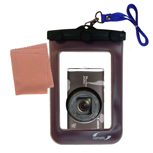 Waterproof Case compatible with the Canon Powershot SX200 IS to use underwater