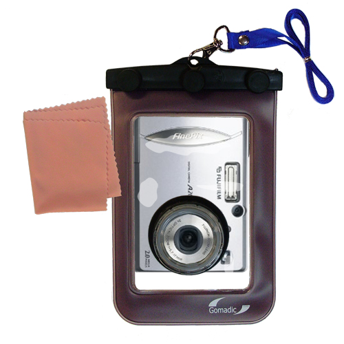 Gomadic Waterproof Camera Protective Bag suitable for the Fujifilm FinePix A203 - Unique Floating Design Keeps Camera Clean and Dry