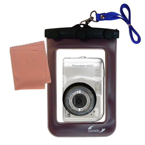 Gomadic Waterproof Camera Protective Bag suitable for the HP PhotoSmart M527 - Unique Floating Design Keeps Camera Clean and Dry