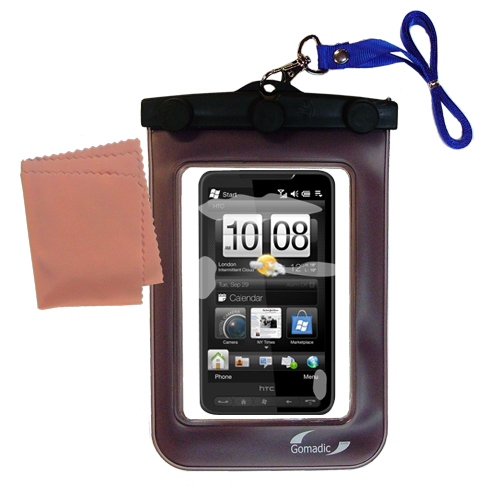 Gomadic clean and dry waterproof protective case suitablefor the HTC HD3  to use underwater - Unique Floating Design