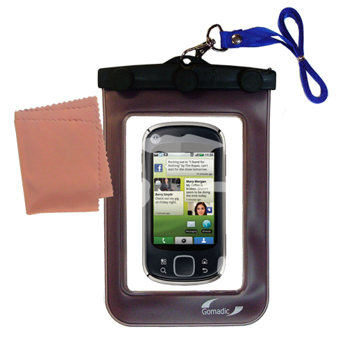 Gomadic clean and dry waterproof protective case suitablefor the Motorola QUENCH  to use underwater - Unique Floating Design