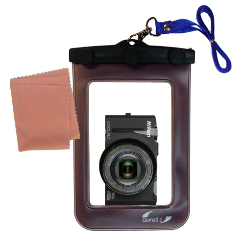 Gomadic Waterproof Camera Protective Bag suitable for the Nikon Coolpix S8100 - Unique Floating Design Keeps Camera Clean and Dry