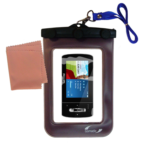 Waterproof Case compatible with the Philips Muse MP3 Video Player FullSound to use underwater