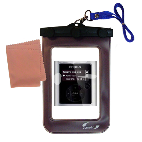 Waterproof Case compatible with the Philips RaGa MP3 Player to use underwater