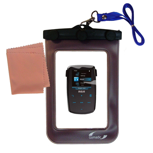 Waterproof Case compatible with the RCA M3804 Lyra Digital Media Player to use underwater