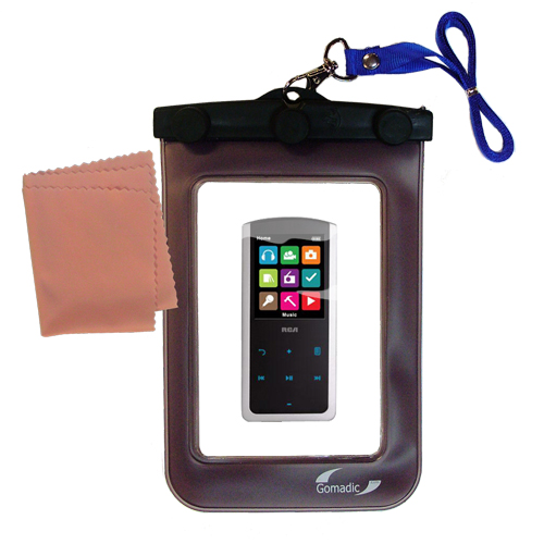 Waterproof Case compatible with the RCA M4808 Lyra Digital Media Player to use underwater