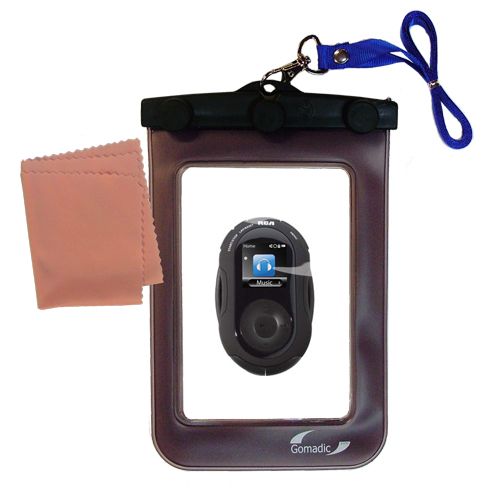 Waterproof Case compatible with the RCA S2204 JET Digital Audio Player to use underwater