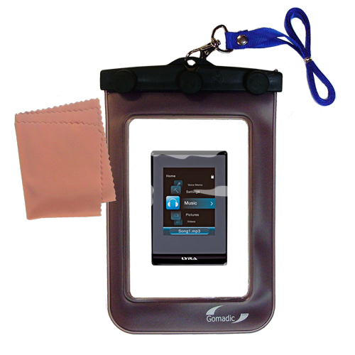 Waterproof Case compatible with the RCA SLC5008 LYRA Slider Media Player to use underwater