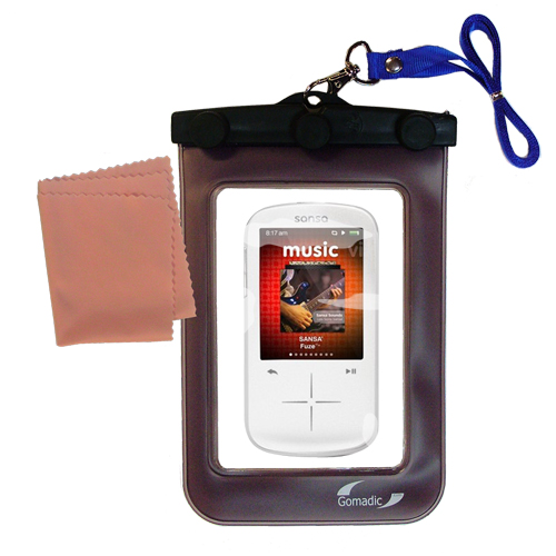 Waterproof Case compatible with the Sandisk Sansa Fuze Plus to use underwater
