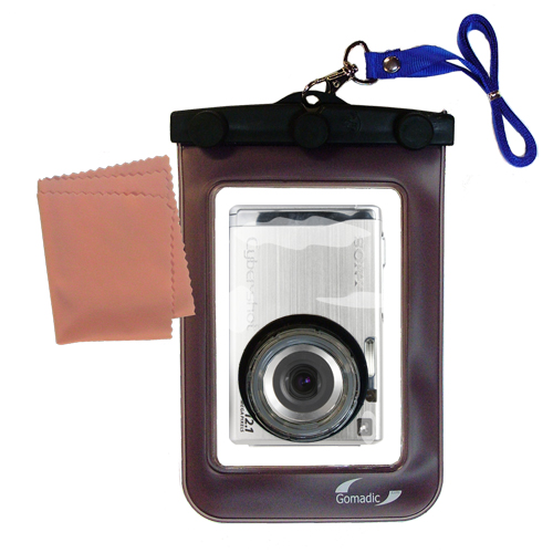 Gomadic Waterproof Camera Protective Bag suitable for the Sony Cyber-shot DSC-W200 - Unique Floating Design Keeps Camera Clean and Dry