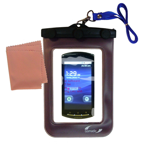 Gomadic clean and dry waterproof protective case suitablefor the Sony Ericsson Hallon  to use underwater - Unique Floating Design