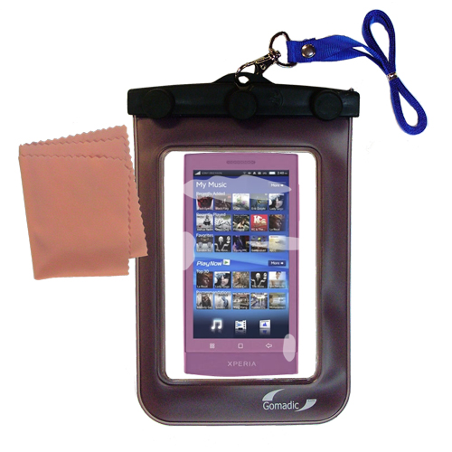 Waterproof Case compatible with the Sony Ericsson X12 to use underwater