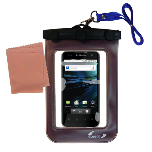 Gomadic clean and dry waterproof protective case suitablefor the T-Mobile G2x  to use underwater - Unique Floating Design