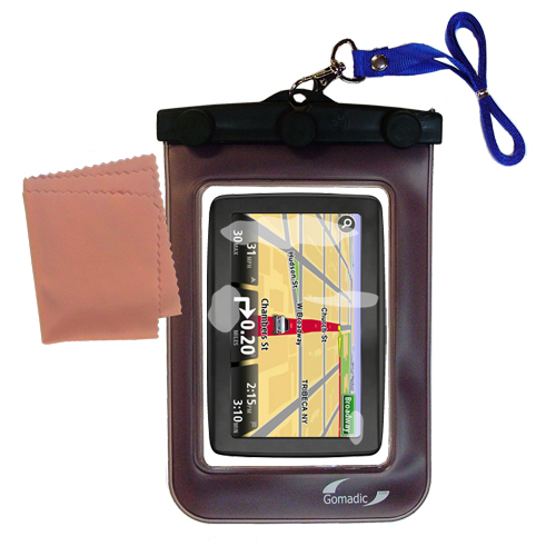 Waterproof Case compatible with the TomTom VIA 1505T 1505TM Go LIVE to use underwater