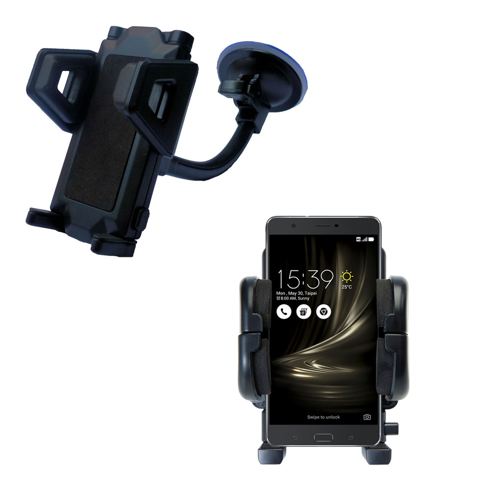 Windshield Holder compatible with the Asus Zenfone 3 Ultra