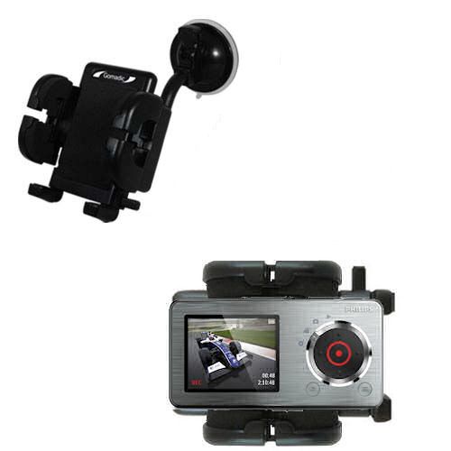 Windshield Holder compatible with the Philips GoGear CAM SA2CAM08K Video Player