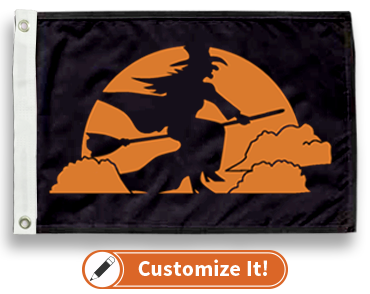 Custom Seasonal Flag Halloween- Witch