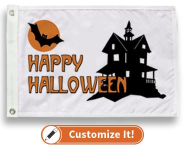 Custom Seasonal Flag Halloween- Happy Halloween